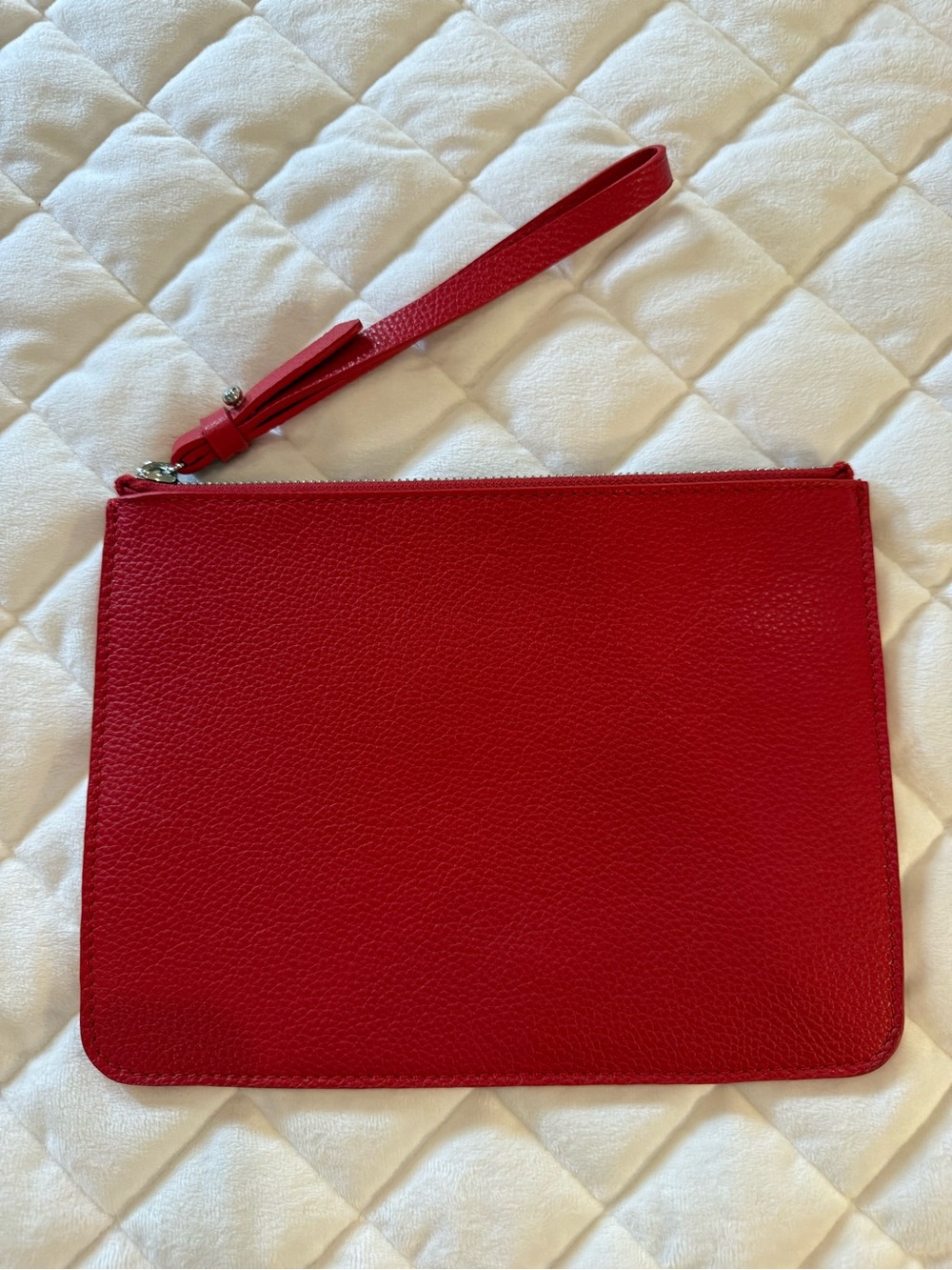 Banana Republic Red Italian Leather Wristlet Clutch Made in USA Minimalist